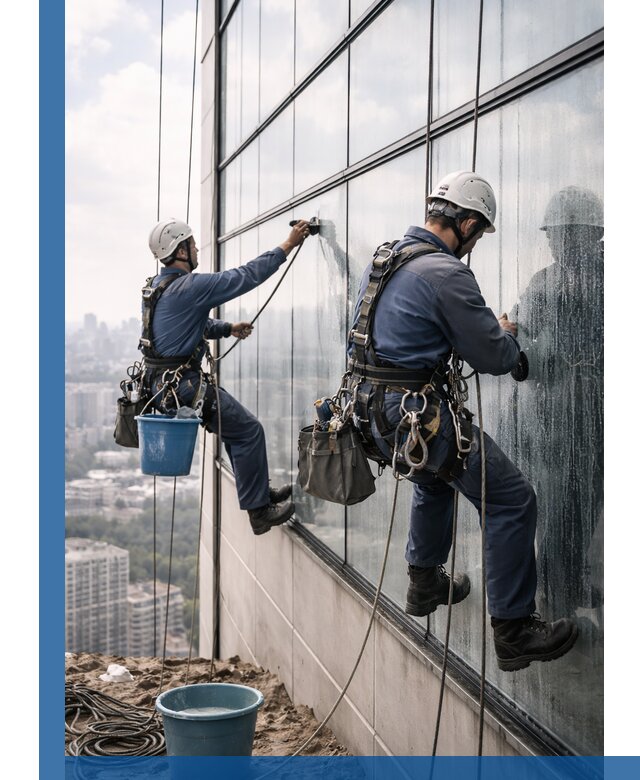 Профессиональная мойка фасадных окон альпинистами в Невинномысске