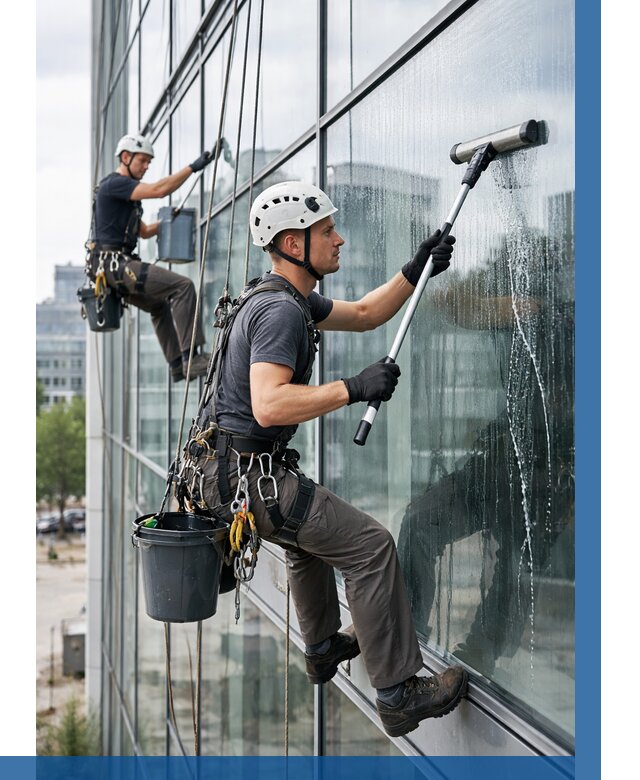 Мойка витражей альпинистами в Невинномысске от 716 р. под ключ|ВЫСОТНИК-Нвн