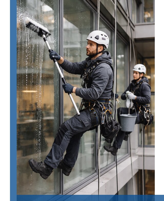 Профессиональная мойка витражей промышленными альпинистами в Невинномысске