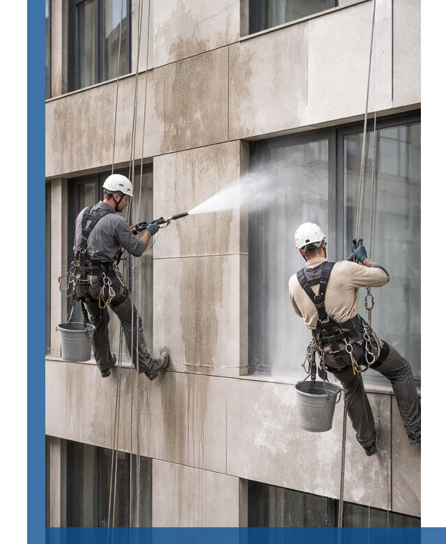 Послестроительная мойка фасада промышленным альпинизмом в Невинномысске