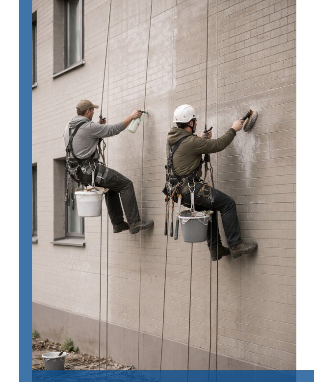 Удаление высолов с фасада зданий в Невинномысске без повреждений и следов