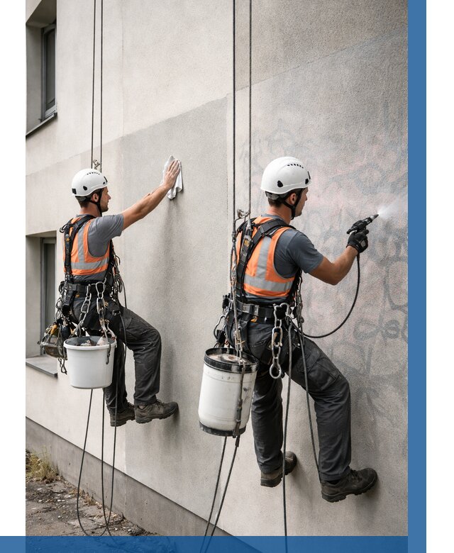 Антиграффити покрытие фасада в Невинномысске от 614 р. | ВЫСОТНИК-Нвн