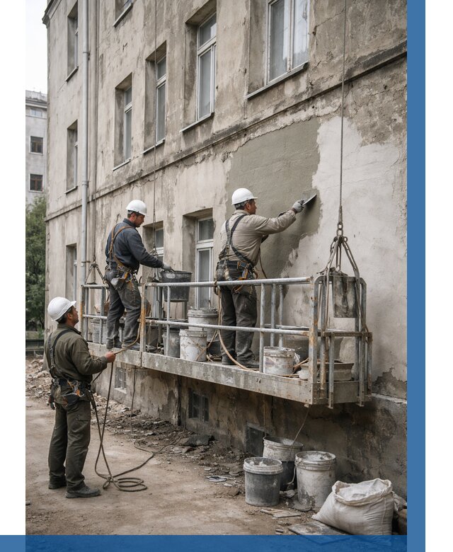 Капитальный ремонт фасада в Невинномысске от 4296 р. | ВЫСОТНИК-Нвн