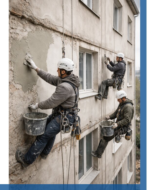 Ремонт штукатурного фасада в Невинномысске от 767 р. под ключ | ВЫСОТНИК-Нвн