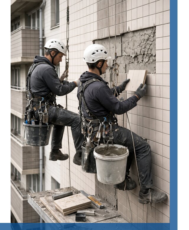 Ремонт облицовки фасада плиткой в Невинномысске от 1841 р. | ВЫСОТНИК-Нвн