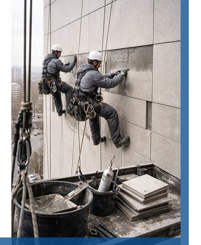 Ремонт фасада из керамогранита в Невинномысске от 2557 р. | ВЫСОТНИК-Нвн