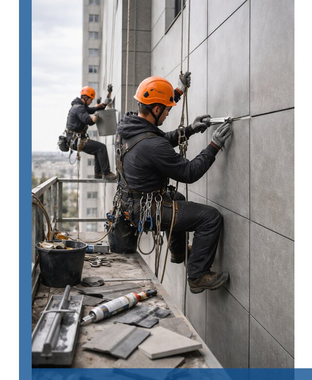 Профессиональный ремонт фасада из керамогранита в Невинномысске