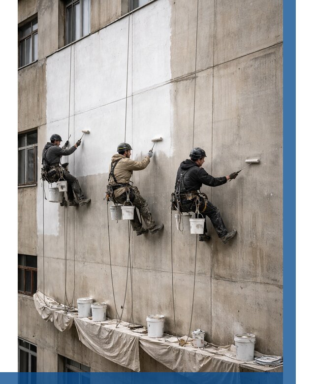 Покраска бетонного фасада в Невинномысске от 358 р за м2 | ВЫСОТНИК-Нвн