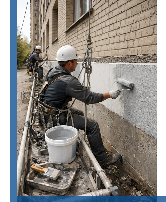 Окраска цоколя здания в Невинномысске профессионально и надежно