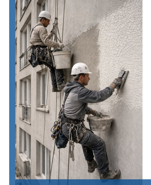 Нанесение декоративной штукатурки короед на фасад в Невинномысске