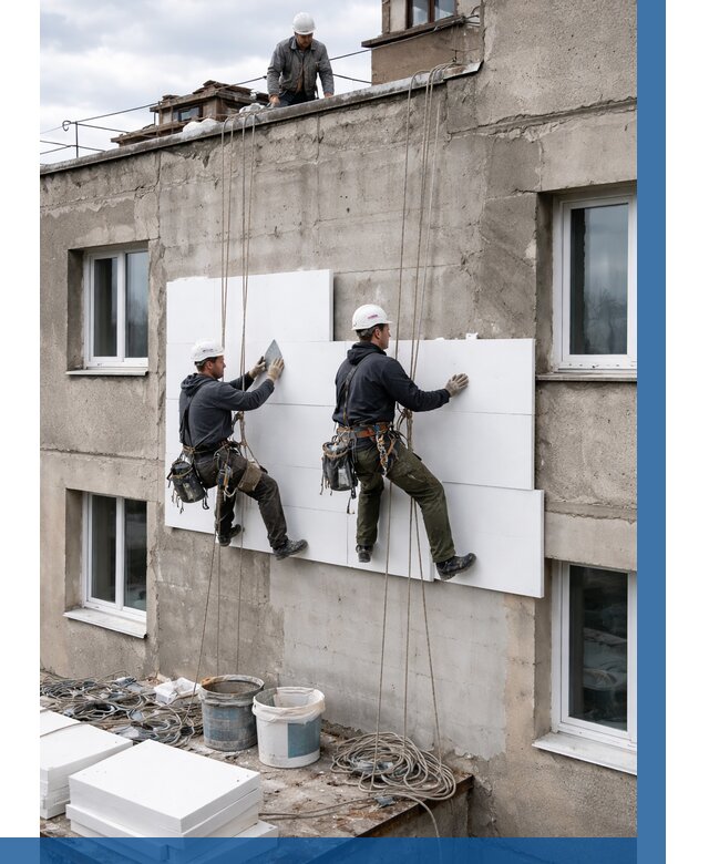 Утепление фасада пенополистиролом в Невинномысске от 1841 р. | ВЫСОТНИК-Нвн