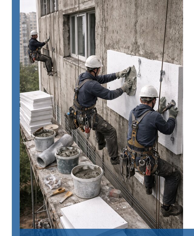 Утепление фасада пенополистиролом в Невинномысске под ключ