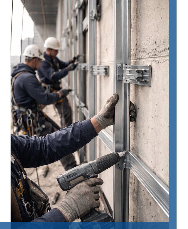 Монтаж подсистемы вентфасада в Невинномысске от 869 р. | ВЫСОТНИК-Нвн