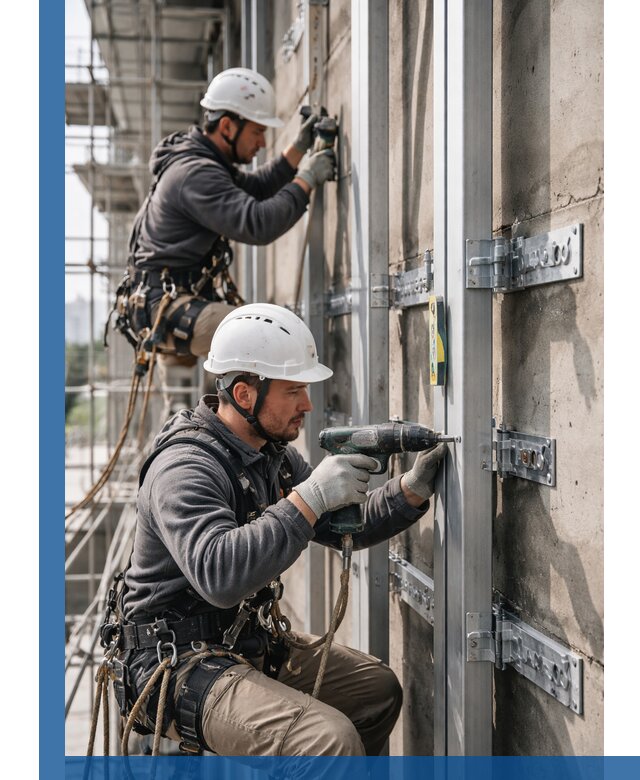 Монтаж и крепление подсистемы вентфасада в Невинномысске