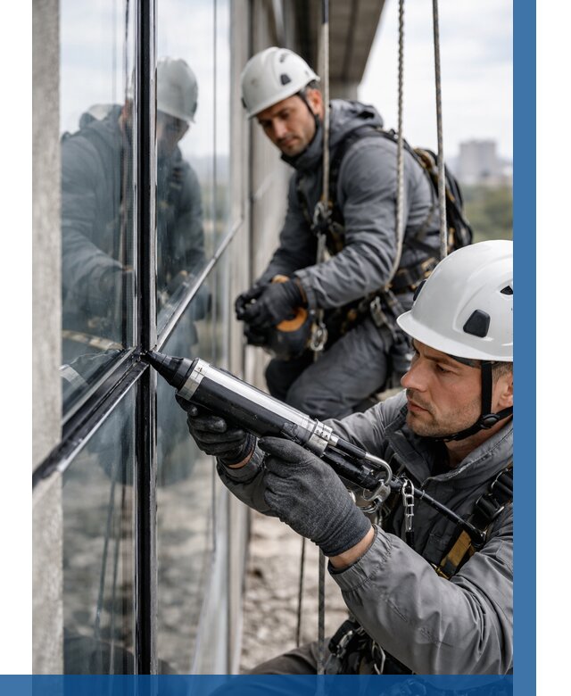 Герметизация витражных швов в Невинномысске от 665 р. | ВЫСОТНИК-Нвн