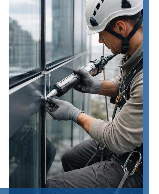 Герметизация стыков витража в Невинномысске от 1227 р. | ВЫСОТНИК-Нвн