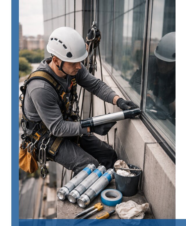 Герметизация стыков витража в Невинномысске для герметичных фасадов