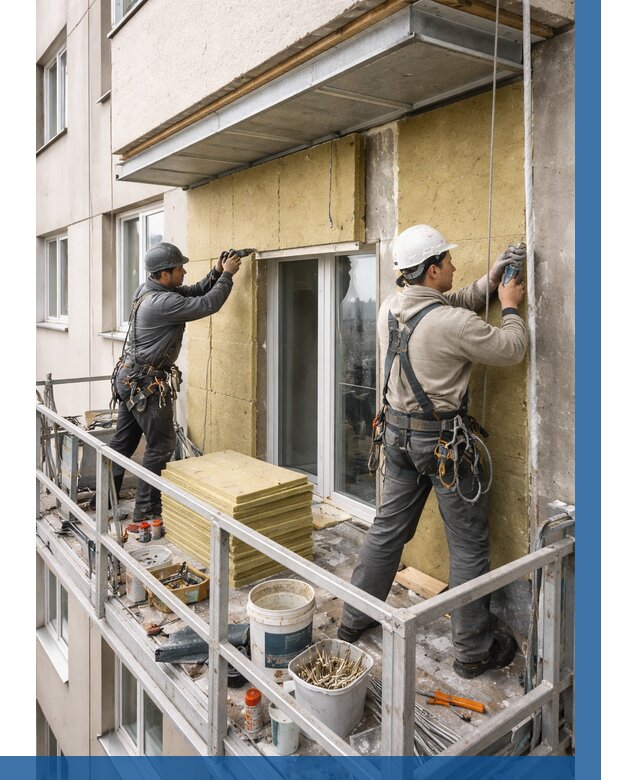 Утепление балкона снаружи в Невинномысске от 1637 р. под ключ ВЫСОТНИК-Нвн