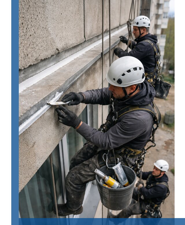 Герметизация примыкания балкона в Невинномысске под ключ с гарантией