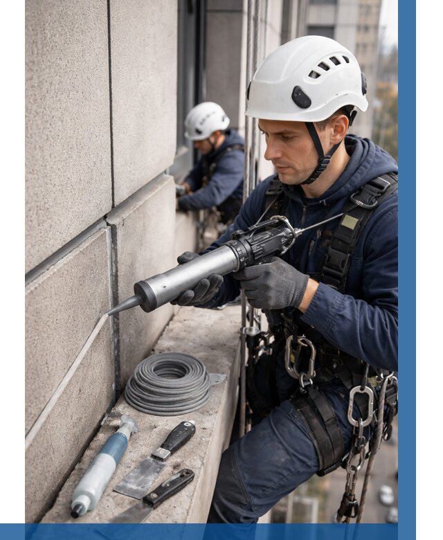 Герметизация деформационных швов фасада в Невинномысске от 716 | ВЫСОТНИК-Нвн