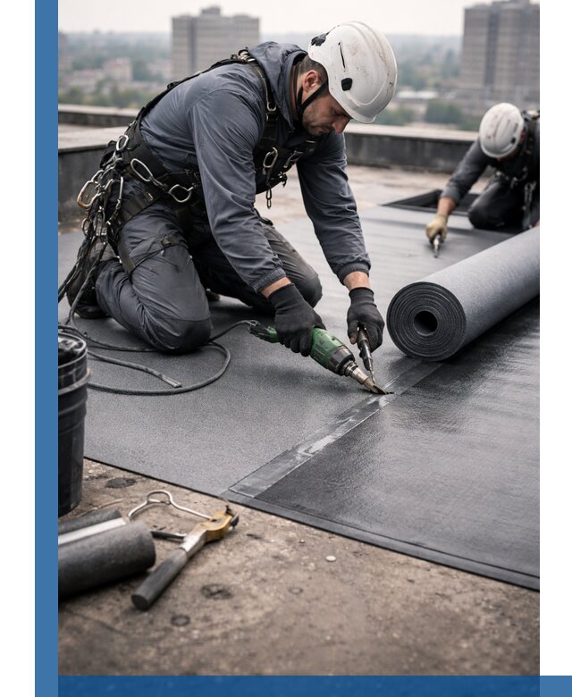 Ремонт мягкой кровли в Невинномысске с выездом промальпинистов