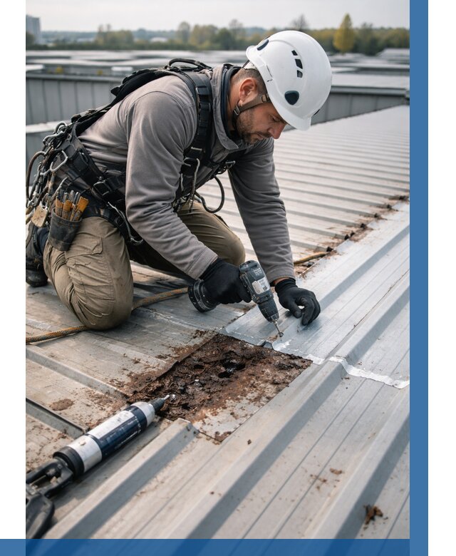 Ремонт профнастила на кровле в Невинномысске от 716 р. | ВЫСОТНИК-Нвн