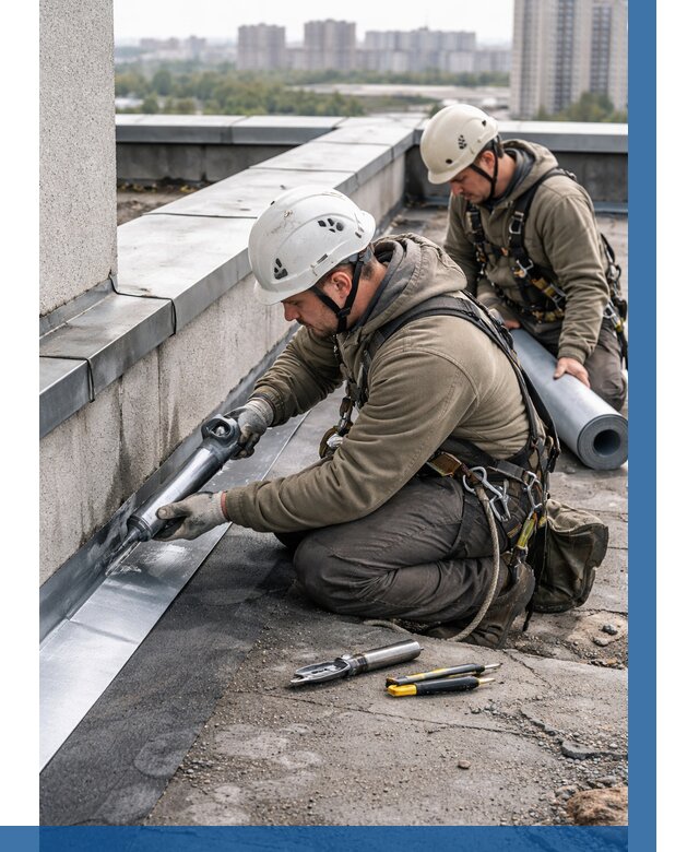 Ремонт кровельных примыканий в Невинномысске от 1227 р. | ВЫСОТНИК-Нвн