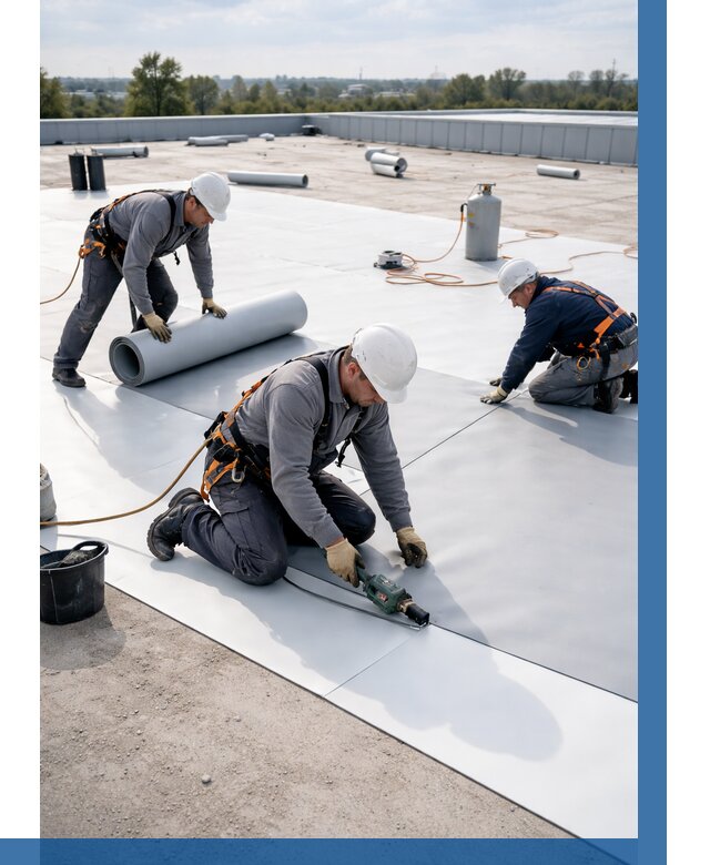 Монтаж мембранной кровли под ключ в Невинномысске от 1227 р. | ВЫСОТНИК-Нвн