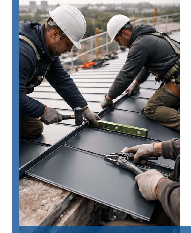 Монтаж фальцевой кровли в Невинномысске для промышленных зданий