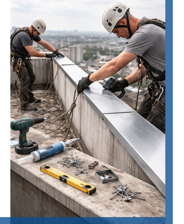 Монтаж парапетных крышек в Невинномысске от 818 р. | ВЫСОТНИК-Нвн