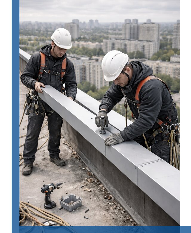 Монтаж парапетных крышек и ограждений кровли в Невинномысске