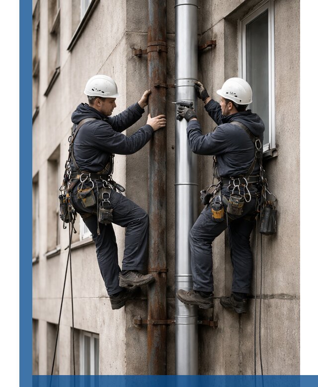 Замена водосточных труб в Невинномысске: монтаж и демонтаж под ключ