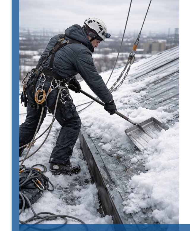 Профессиональная очистка кровли от снега и наледи в Невинномысске