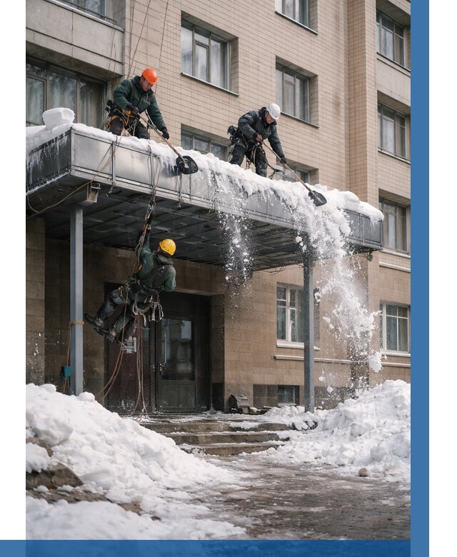 Очистка козырьков от снега в Невинномысске от 3580 р. | ВЫСОТНИК-Нвн