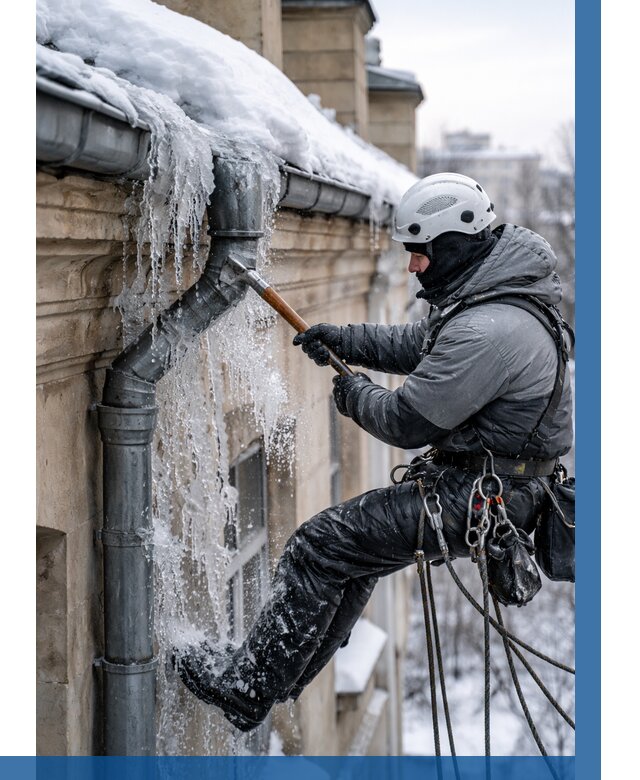 Очистка водостоков от льда в Невинномысске от 3580 р. | ВЫСОТНИК-Нвн