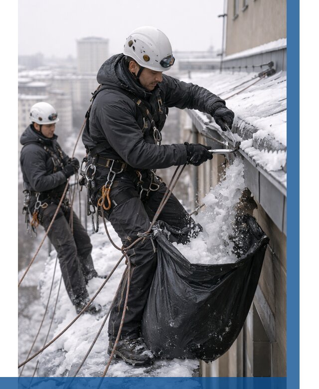 Аварийная очистка крыши в Невинномысске под ключ от 307 р. | ВЫСОТНИК-Нвн