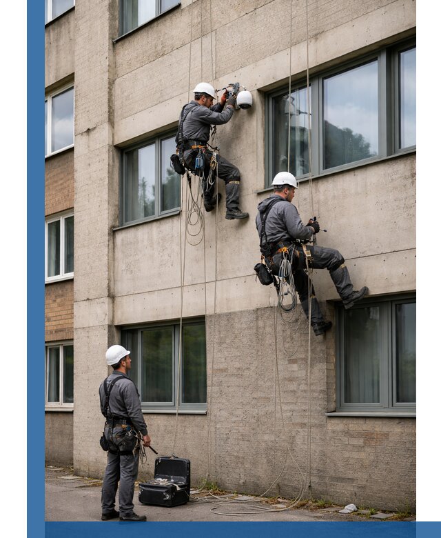 Монтаж фасадных камер видеонаблюдения в Невинномысске под ключ
