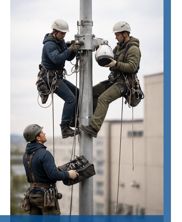 Установка видеокамер на мачте в Невинномысске от 8695 р. | ВЫСОТНИК-Нвн