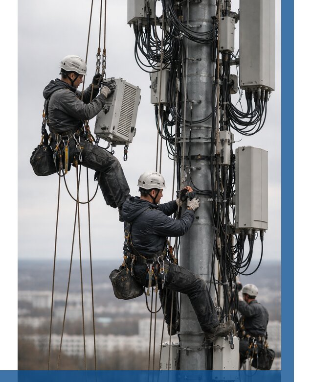 Монтаж оборудования связи на мачте в Невинномысске от 7672 р. | ВЫСОТНИК-Нвн