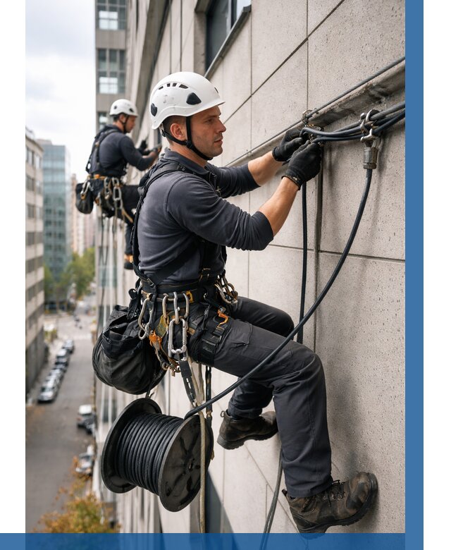 Прокладка кабеля по фасаду в Невинномысске от 358 р. | ВЫСОТНИК-Нвн