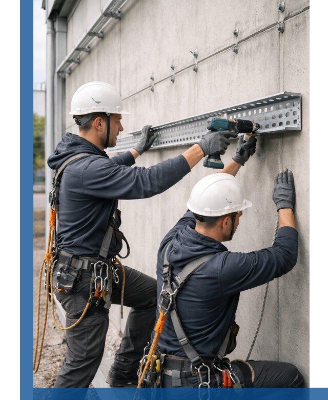 Монтаж кабельных лотков на фасаде зданий в Невинномысске с гарантией