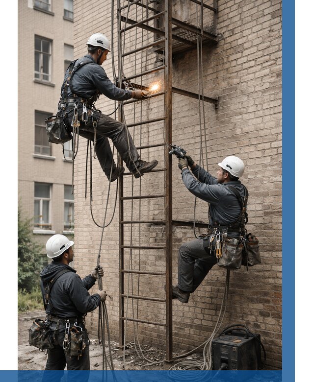 Ремонт пожарной лестницы в Невинномысске от 7672 р. | ВЫСОТНИК-Нвн