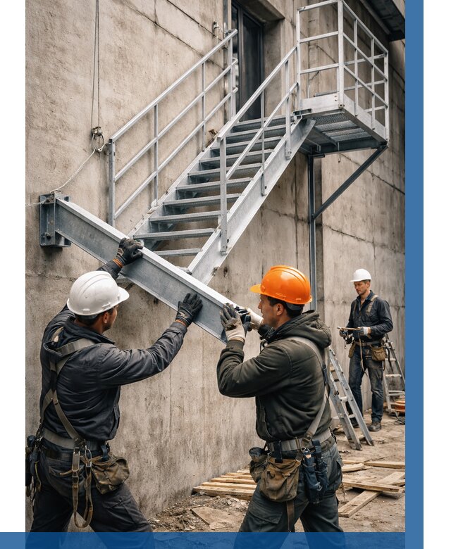 Монтаж металлических лестниц в Невинномысске от 15344 р. | ВЫСОТНИК-Нвн