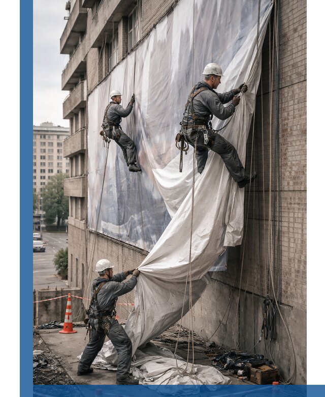Демонтаж баннеров с фасада в Невинномысске оперативно и безопасно