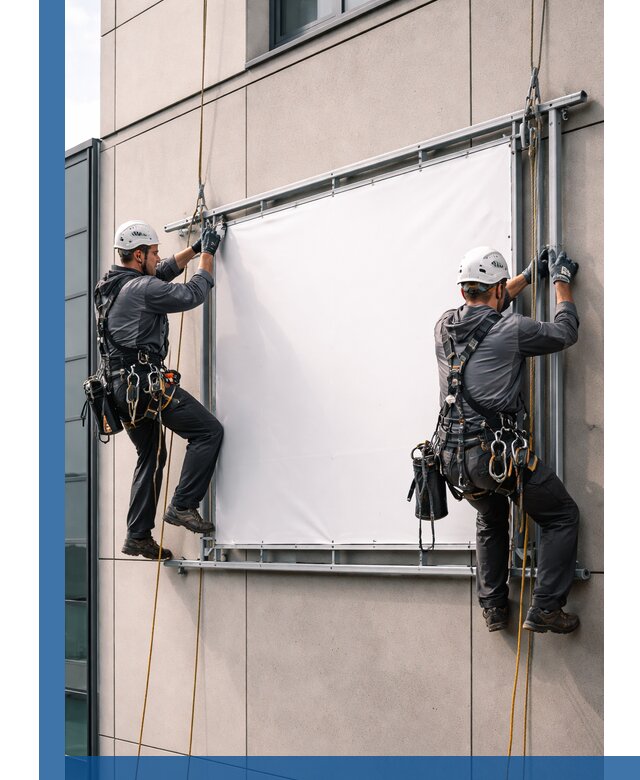 Монтаж наружной рекламной вывески в Невинномысске под ключ