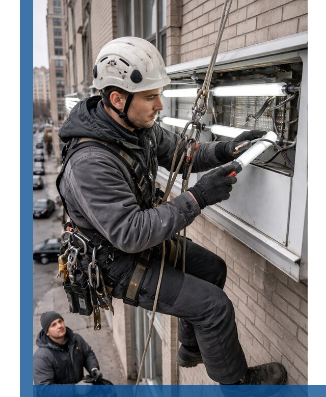 Профессиональная замена ламп в наружной вывеске в Невинномысске