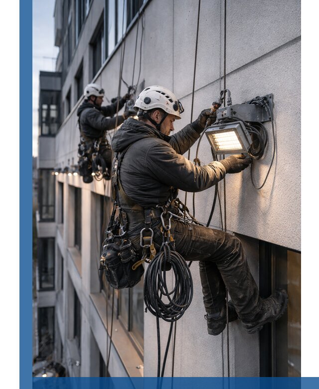 Монтаж фасадного освещения в Невинномысске установка и подключение