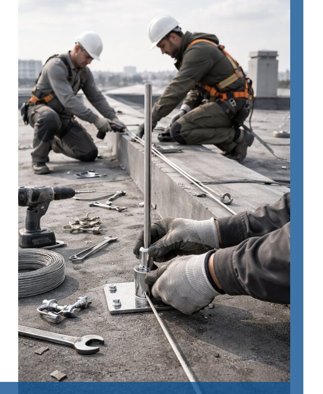 Монтаж молниезащиты на кровле в Невинномысске цена от 25573 р. | ВЫСОТНИК-Нвн