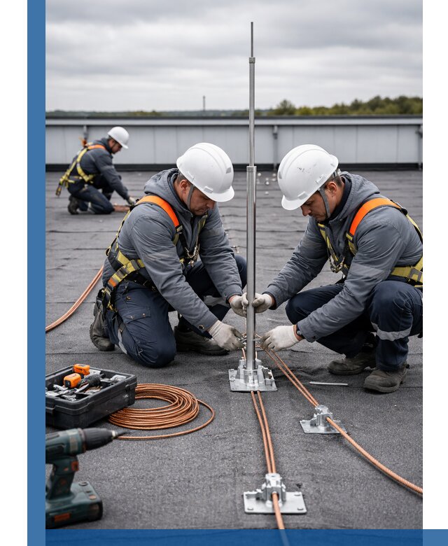 Монтаж молниезащиты на кровле в Невинномысске под ключ с гарантией