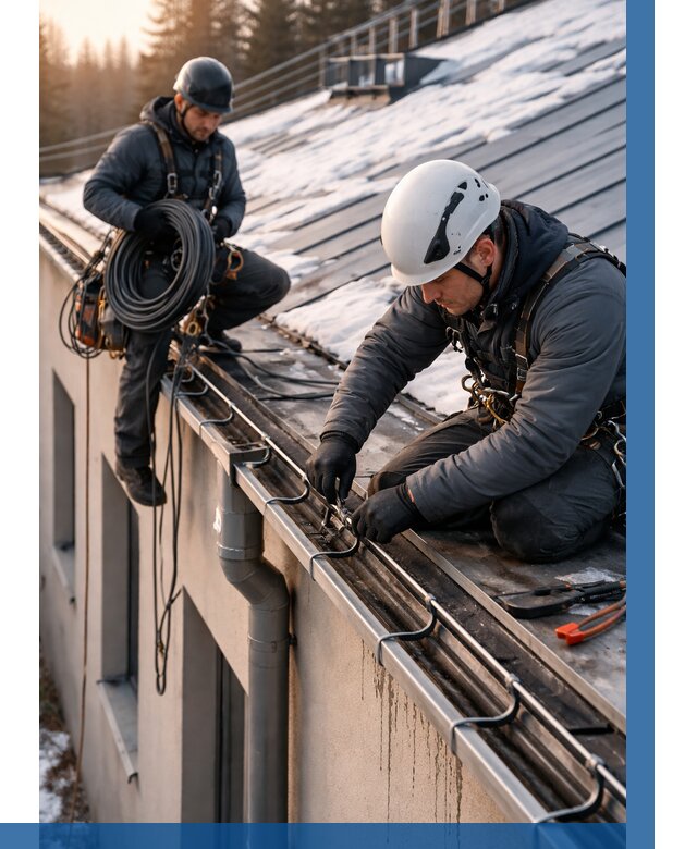 Монтаж греющего кабеля на кровле в Невинномысске от 460 р. | ВЫСОТНИК-Нвн
